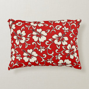Malia Hibiscus Hawaiian Pareau Print Decorative Cushion