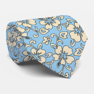 Malia Hibiscus Hawaiian Pareau Print Tie