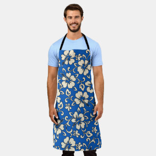 Malia Hibiscus Hawaiian Royal and Cream Apron
