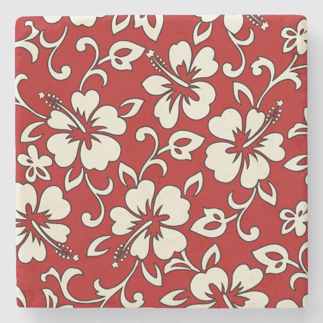 Malia Hibiscus Hawaiian Tiki Bar Coasters (Front)