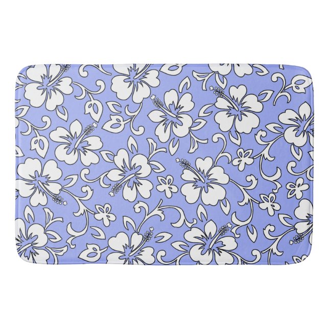 Malia Hibiscus Hawaiian Tropical Bath Mat (Front)