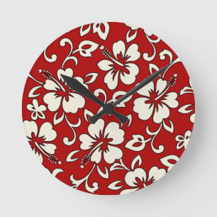 Malia Hibiscus Hawaiian Wall Clocks