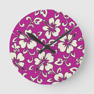 Malia Hibiscus Hawaiian Wall Clocks
