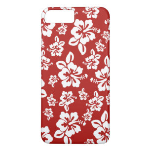 Malia Hibiscus  -  Red Hawaiian Pareau Print iPhone 8 Plus/7 Plus Case