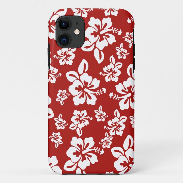 Malia Hibiscus  -  Red Hawaiian Pareau Print Case-Mate iPhone Case (Back)
