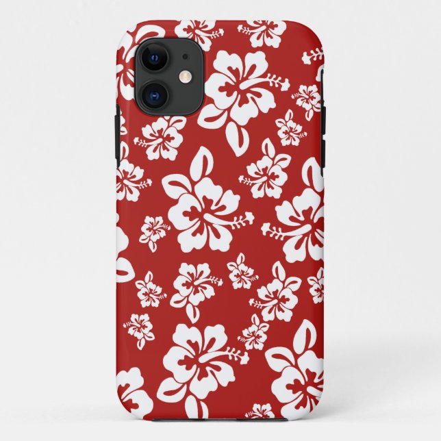 Malia Hibiscus  -  Red Hawaiian Pareau Print Case-Mate iPhone Case (Back)