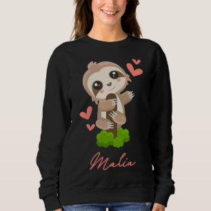Malia Sloth Baby Girl Cute Hearts Sweatshirt
