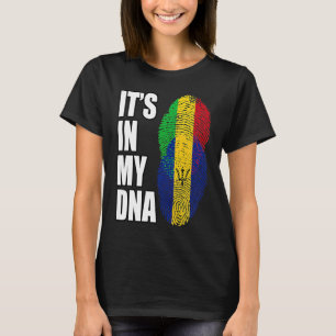 Malian And Barbadian Mix DNA Heritage Flag T-Shirt