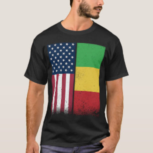 Malian Flag USA And Mali Flags Proud Mali T-Shirt