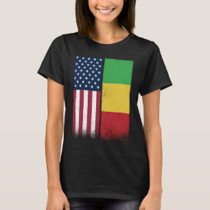 Malian Flag USA And Mali Flags Proud Mali T-Shirt