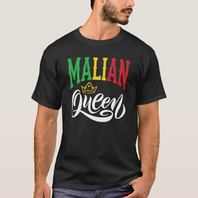 Malian Queen Mali Malian Mali Flag T-Shirt (Front)