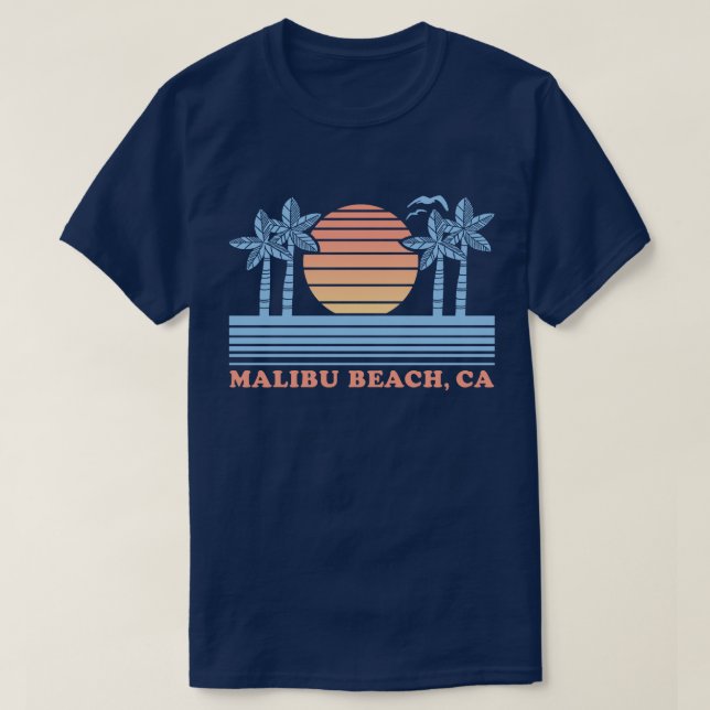 Malibu Beach CA T-Shirt (Design Front)