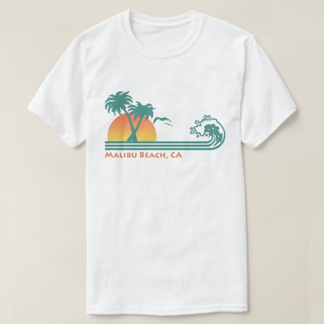 Malibu Beach CA T-Shirt (Design Front)