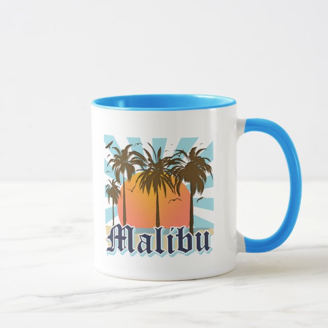Malibu Beach California CA Mug (Right)