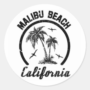 Malibu Beach Classic Round Sticker