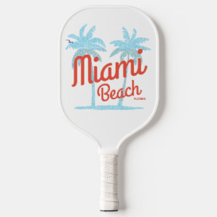 Malibu Beach Florida USA Vacation Vintage Faded Pickleball Paddle