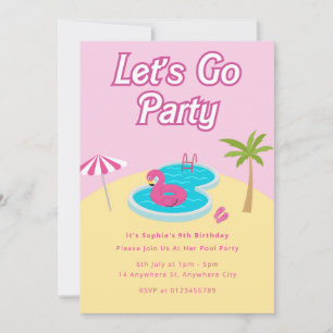 Malibu Beach Pool Party Invitation