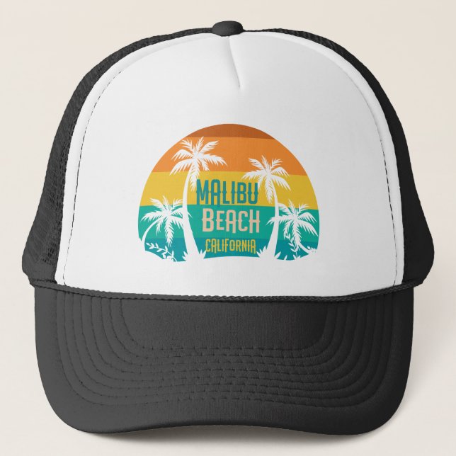 Malibu Beach Retro Trucker Hat (Front)