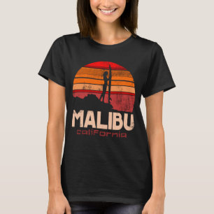 Malibu Beach Sunset surf girl T-Shirt