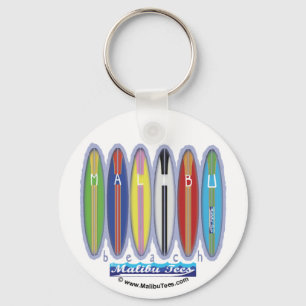 Malibu Beach Surfboards Key Ring