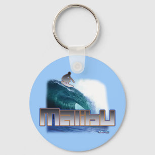 Malibu Beach Surfing Key Ring