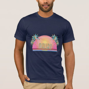 Malibu, CA Sun, Palm Trees Graphic Men's T-shirt