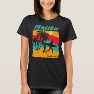 Malibu California Beach Scenery With Female Surfer T-Shirt