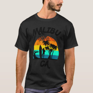 Malibu California Beach Scenery With Female Surfer T-Shirt