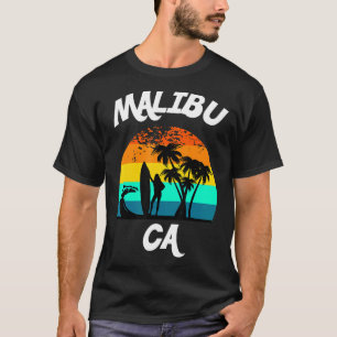 Malibu California Beach Scenery With Female Surfer T-Shirt