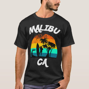 Malibu California Beach Scenery with Female Surfer T-Shirt