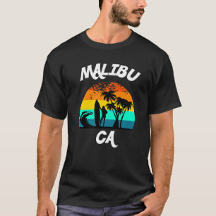 Malibu California Beach Scenery With Female Surfer T-Shirt