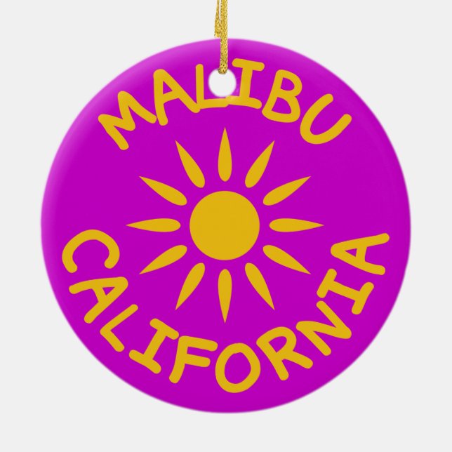 Malibu, California Ceramic Tree Decoration (Back)