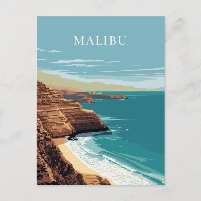 Malibu California Coastal Cliffs Postcard (Front)