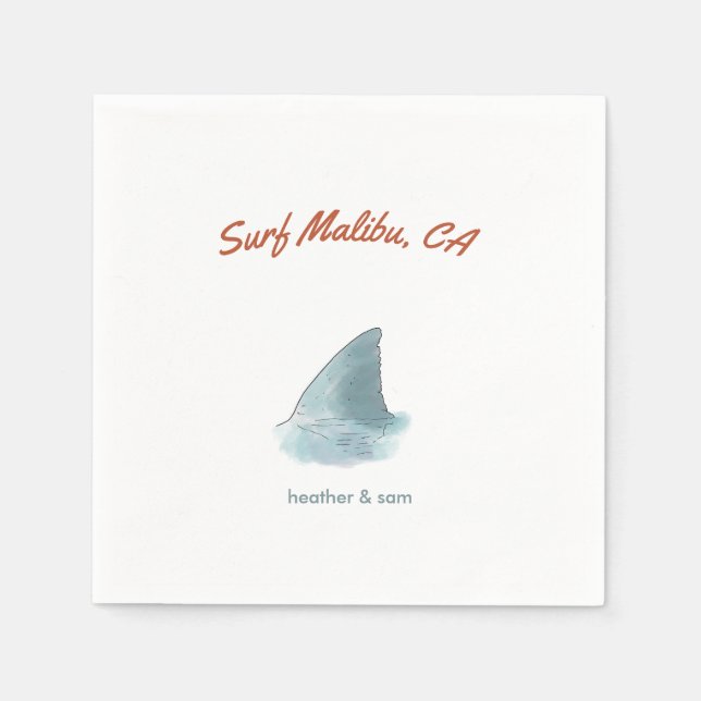 Malibu California Custom Wedding Paper Napkin (Front)