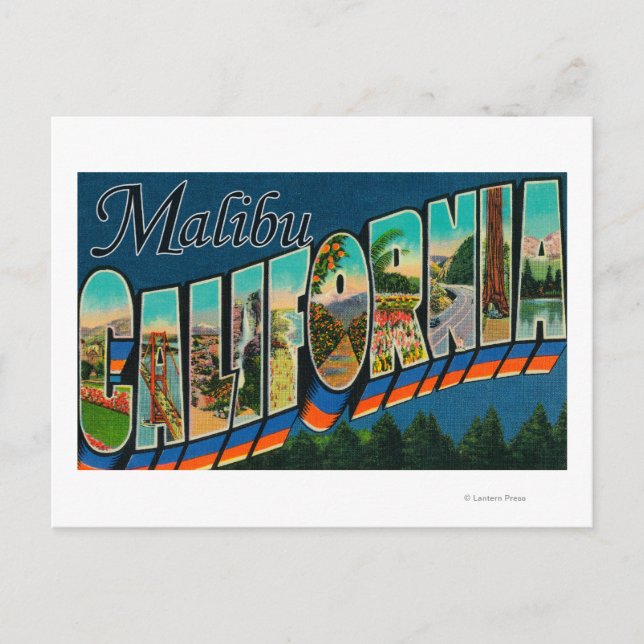 Malibu, California - Large Letter Scenes Postcard (Front)