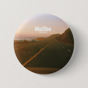 Malibu, California Road Trip 6 Cm Round Badge