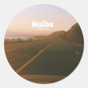 Malibu, California Road Trip  Classic Round Sticker
