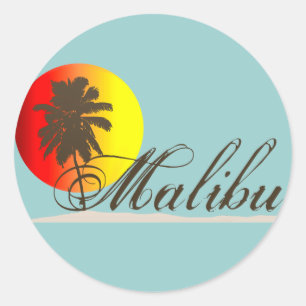 Malibu California Souvenir Classic Round Sticker