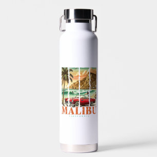 Malibu California - Sports Car Scenic Coastal View Water Bottle