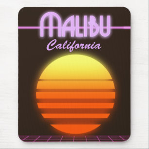 Malibu California sunset travel poster Mouse Mat