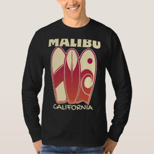 MALIBU CALIFORNIA Surfing Vintage Surfboards Retro T-Shirt