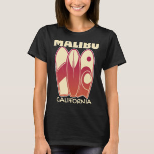 MALIBU CALIFORNIA Surfing Vintage Surfboards Retro T-Shirt
