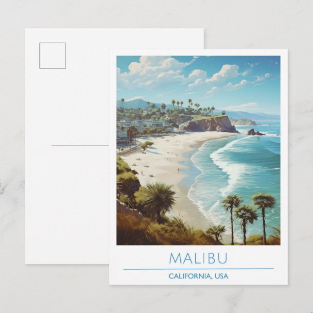 Malibu California USA Vintage Travel  Postcard (Front/Back)