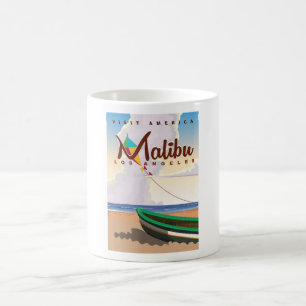 Malibu California Vintage Travel Poster Coffee Mug