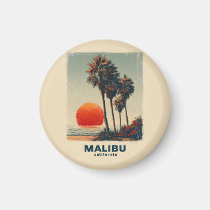 Malibu California Vintage Travel Poster Magnet