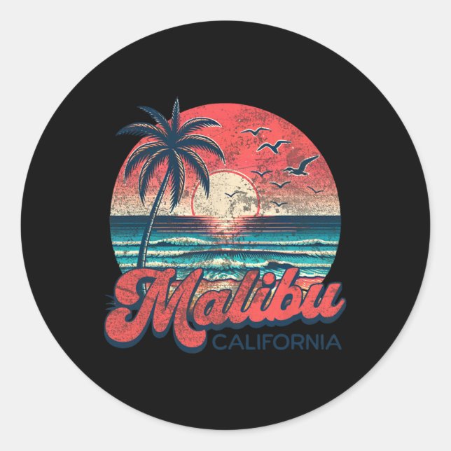 Malibu  classic round sticker (Front)