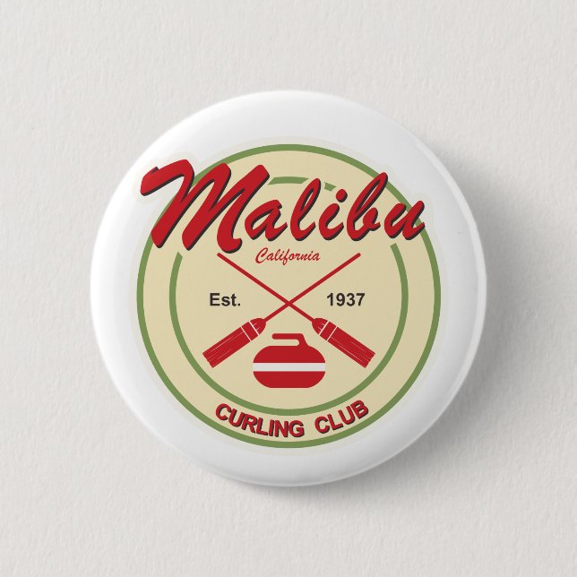 Malibu Curling Club button (Front)