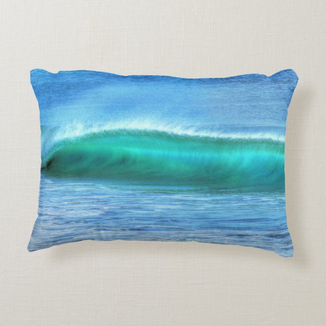 Malibu Gem Wave Throw Pillow (Back)