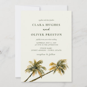 Malibu Golden Hour Palm Coast California Wedding Invitation