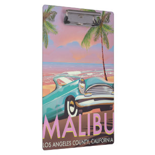 Malibu, Los Angeles, California travel poster Clipboard